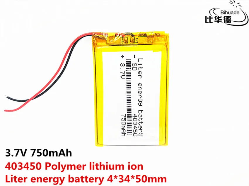 

403450 3.7V 750mah Lithium polymer battery With Protection Board For GPS MP3 MP4 MP5 Portable DVD Speaker Electric toy