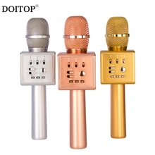 Doitop i6 Беспроводной караоке микрофон Bluetooth KTV волшебный голос Mikrofon двойной Динамик MIC Металл моды микрофон для смартфонов