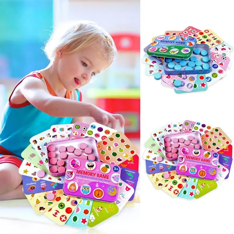 

Kids Wooden Puzzle Memory Puzzle Toy Children Desktop Interactive Early Educational Game Box Chess Family Party Table Toys