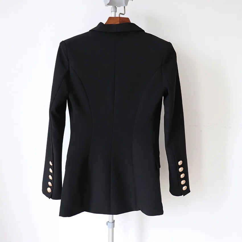 Европейский и американский стиль; двубортный черный блейзеры верхняя одежда Новинка 2018 модные bouttons женские Куртки S454