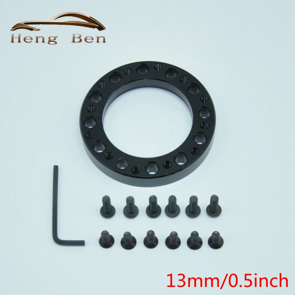

Black Aftermarket Aluminium Steering Wheel Hub Boss Kit steering wheel Adapter Spacer 13mm/0.5inch