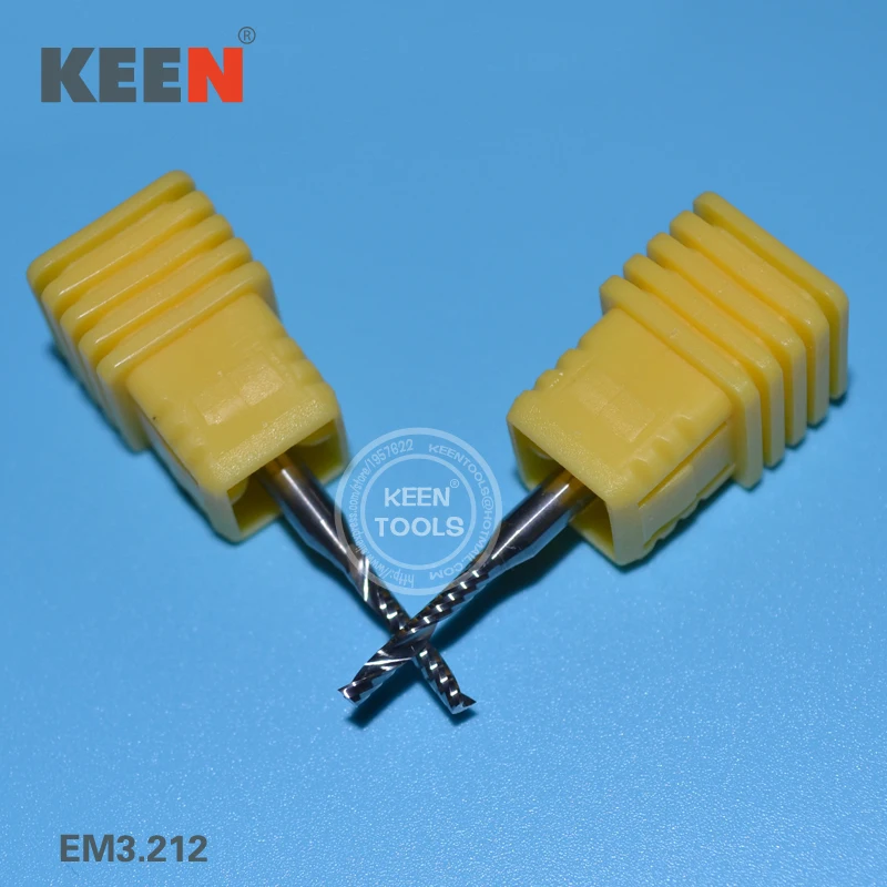 

EM3.212mm(H2) Tungsten Steel Single Flute Spiral End mill Drill Bits For Acrylic,PVC Wood