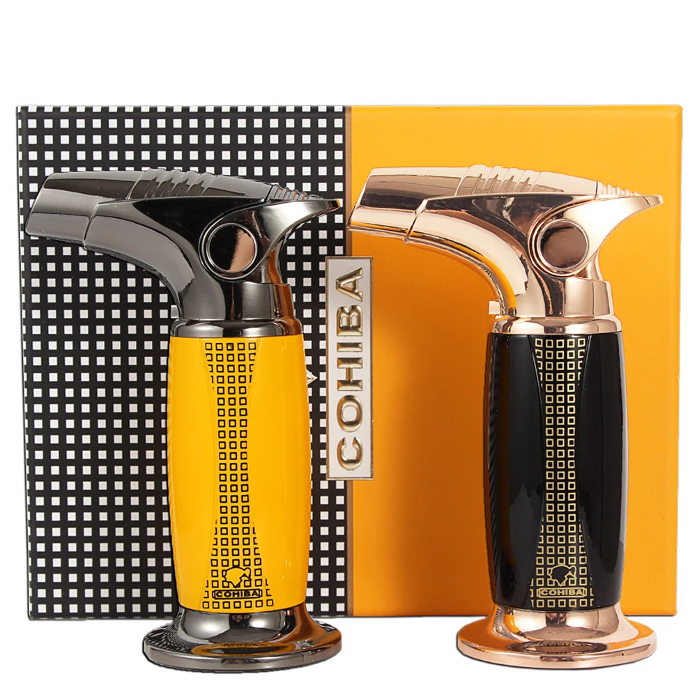 Buy COHIBA Luxury Table Torch Lighters Windproof Butane Gas Jet Red Flame Fire