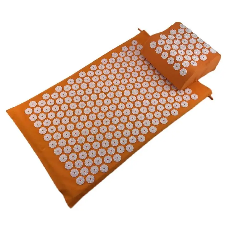 Массажная подушка, массажный коврик для йоги, акупрессура, облегчающий боль в спине, шип, коврик с подушкой - Цвет: Оранжевый