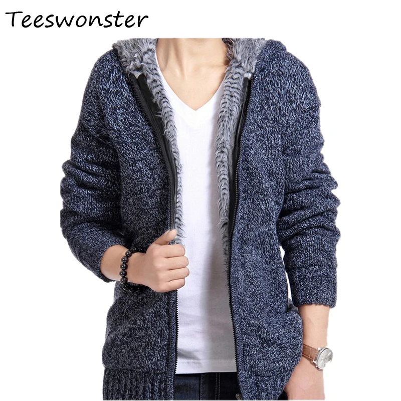 Winter Men Fashion Cardigan Sweater Famous Brand Long