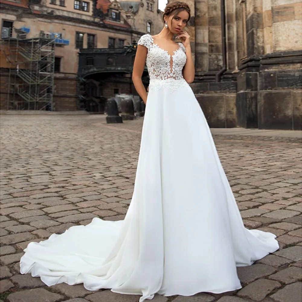 

BEPEITHY Vestido de noiva New Arrival Simple Off Shoulder Pleats Tulle Wedding Dress 2019