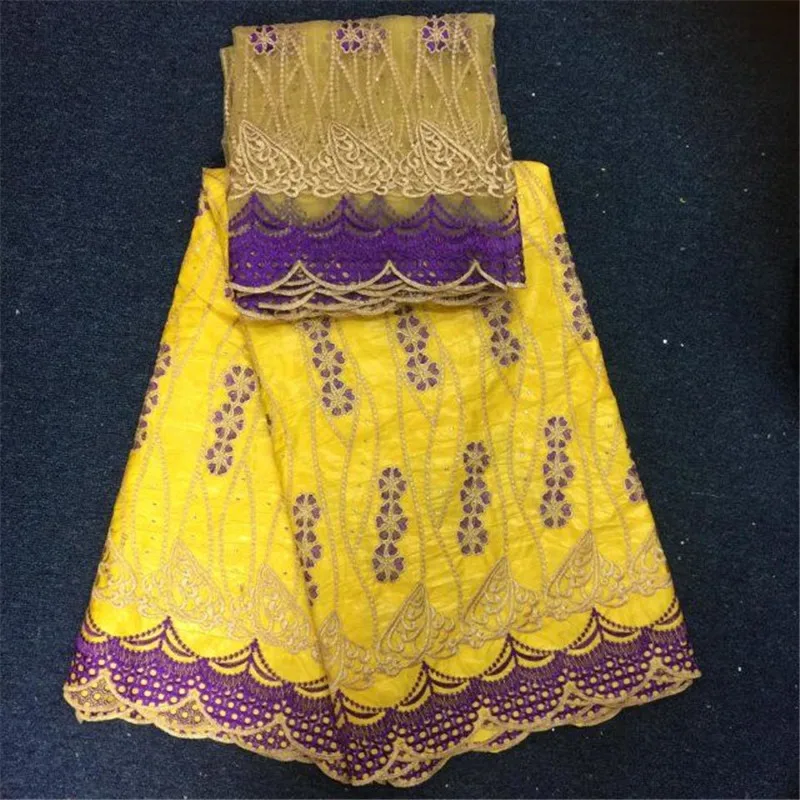 

TL!2017 high quality latest African lace 5yds bazin riche getzner lace with 2yds blouse fabric for Wedding dresses ! L61912