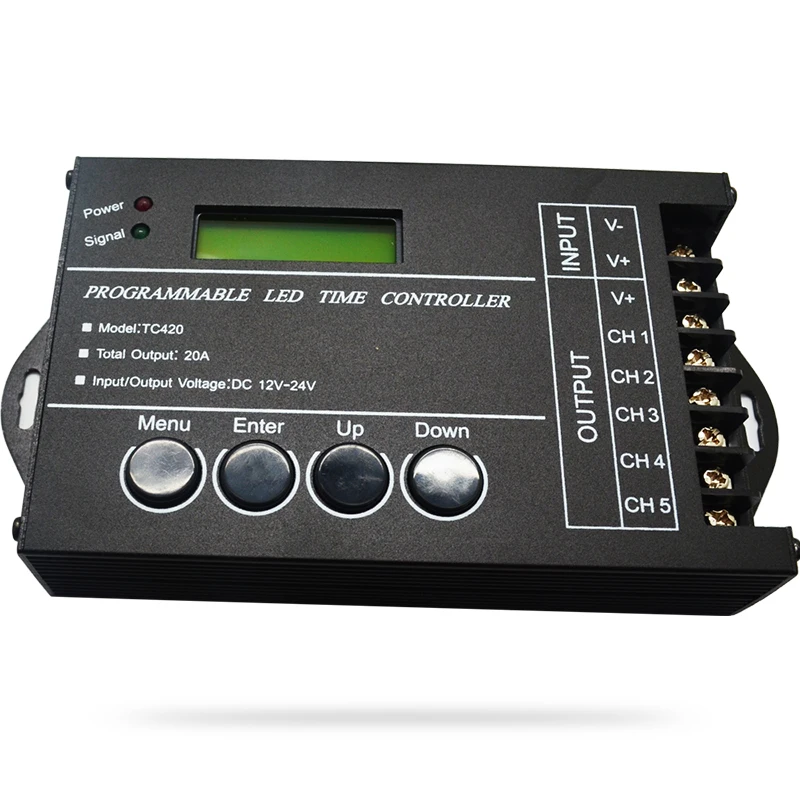 TC420 Программируемый RGB светодиодный контроллер DC12V 24V 5 канальный таймерный диммер