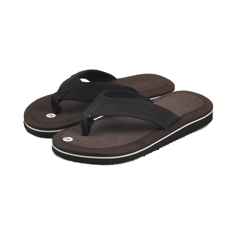 Летние модные мужские вьетнамки, пляжные сандалии для мужчин, Тапочки на плоской подошве, нескользящая обувь размера плюс, мягкие массажные шлепанцы для отдыха - Цвет: Brown