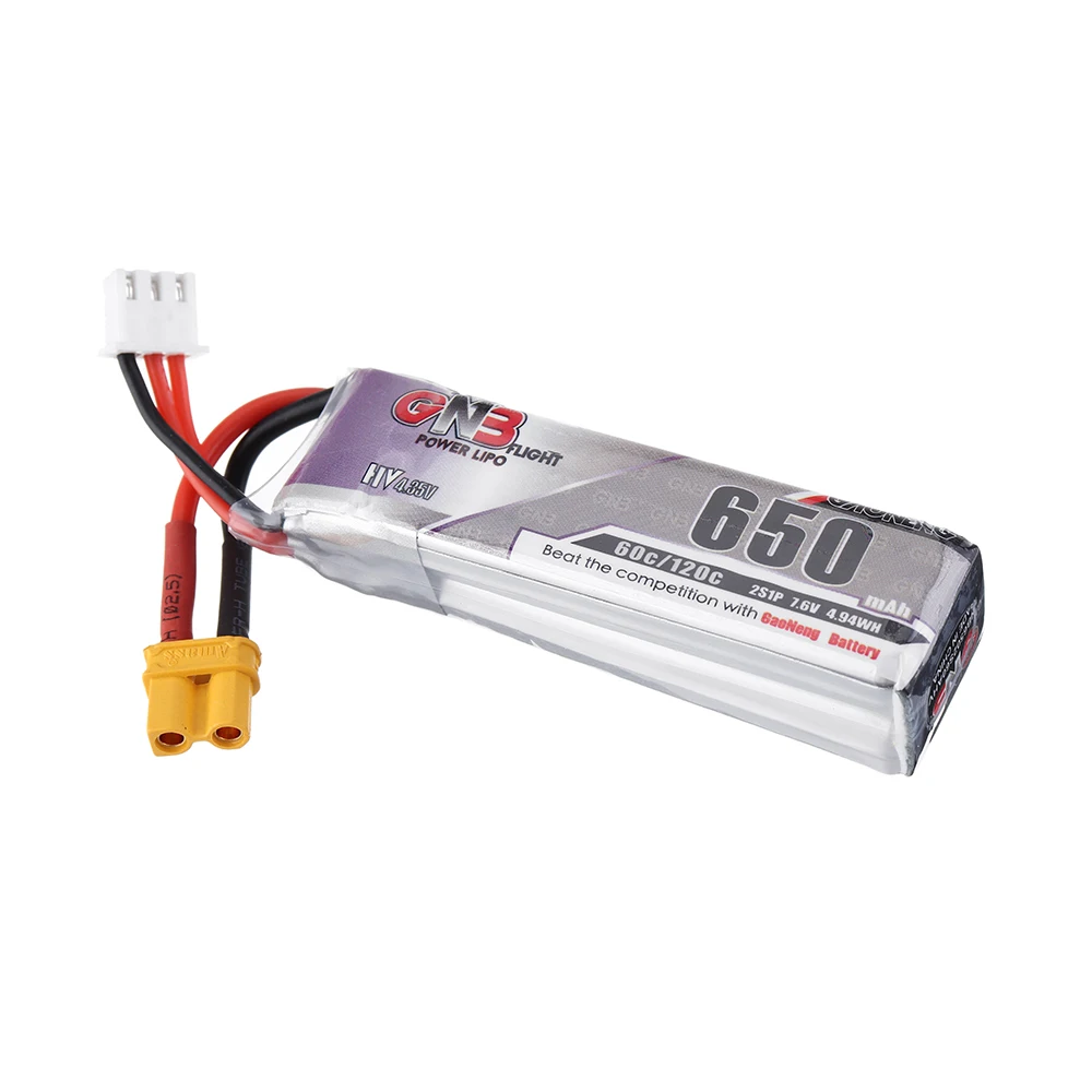 Gaoneng 7,6 V 650mAh 60C 2S HV 4,35 V Lipo аккумулятор XT30 разъем для Happymodel FPV Racing Cine Whoop BetaFPV Дрон