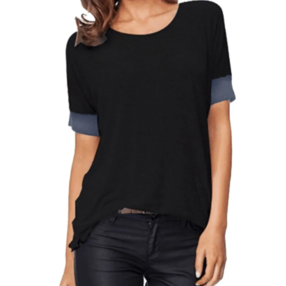 women's blouses and shirts 2019 summer Casual Short Sleeve Round Neck Casual Shirts Loose Fit Blouses blusa feminina A20