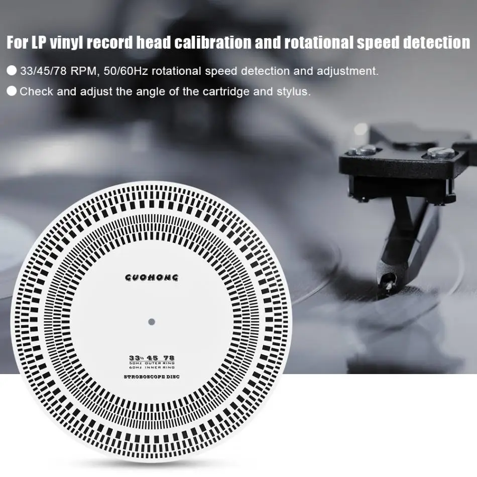 

Profesional LP Vinyl Record Turntables Phono Tachometer Calibration Stroboscope Disc 100% brand new and high quality
