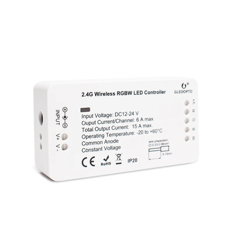 GLEDOPTO ZIGBEE bridge Led Controller RGBW dimmer strip Controller DC12/24V compatible with LED echo zll standard LED
