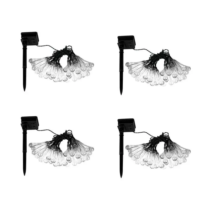 

30/50pcs LED Water Drop Solar String Lights Wedding Party Decor Lamps