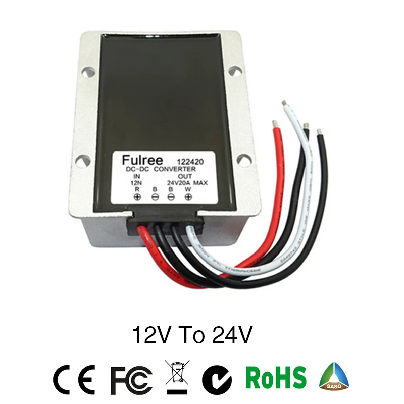 

Power Converter DC/DC Step-up 12V to 24V 20A Waterproof Control Car Module Low Heat Auto Protection inverter converter