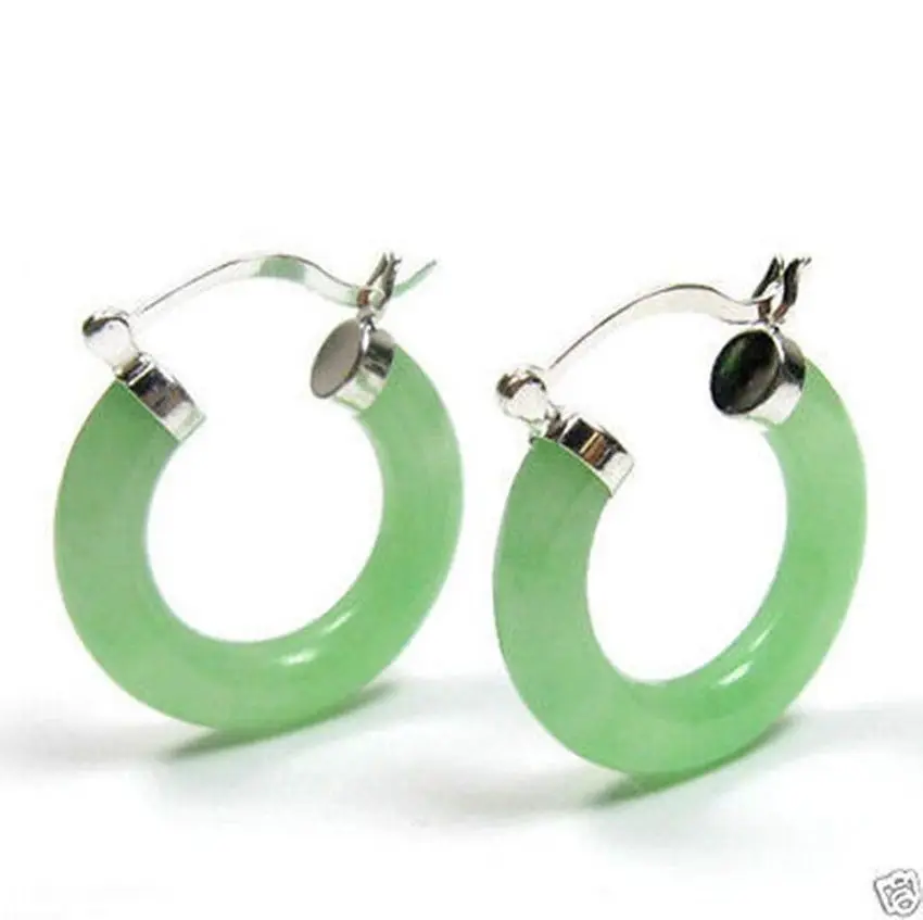 

hj 00602 Jewelry Natural light Green Jade Earrings