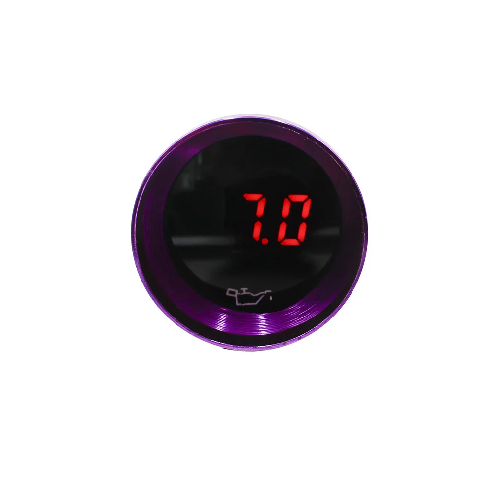 37mm Digital Oil Pressure Gauge With Sensor Red LED Mini Smoke Oil