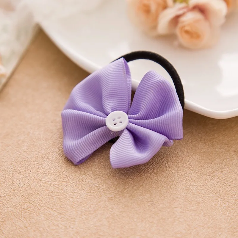 

Hair Rope Graceful New Wave Point Hair Clips Hair Band Princess Bowknot Kids Cloth Children Adjustable Elastic Girls 1Pair Kid