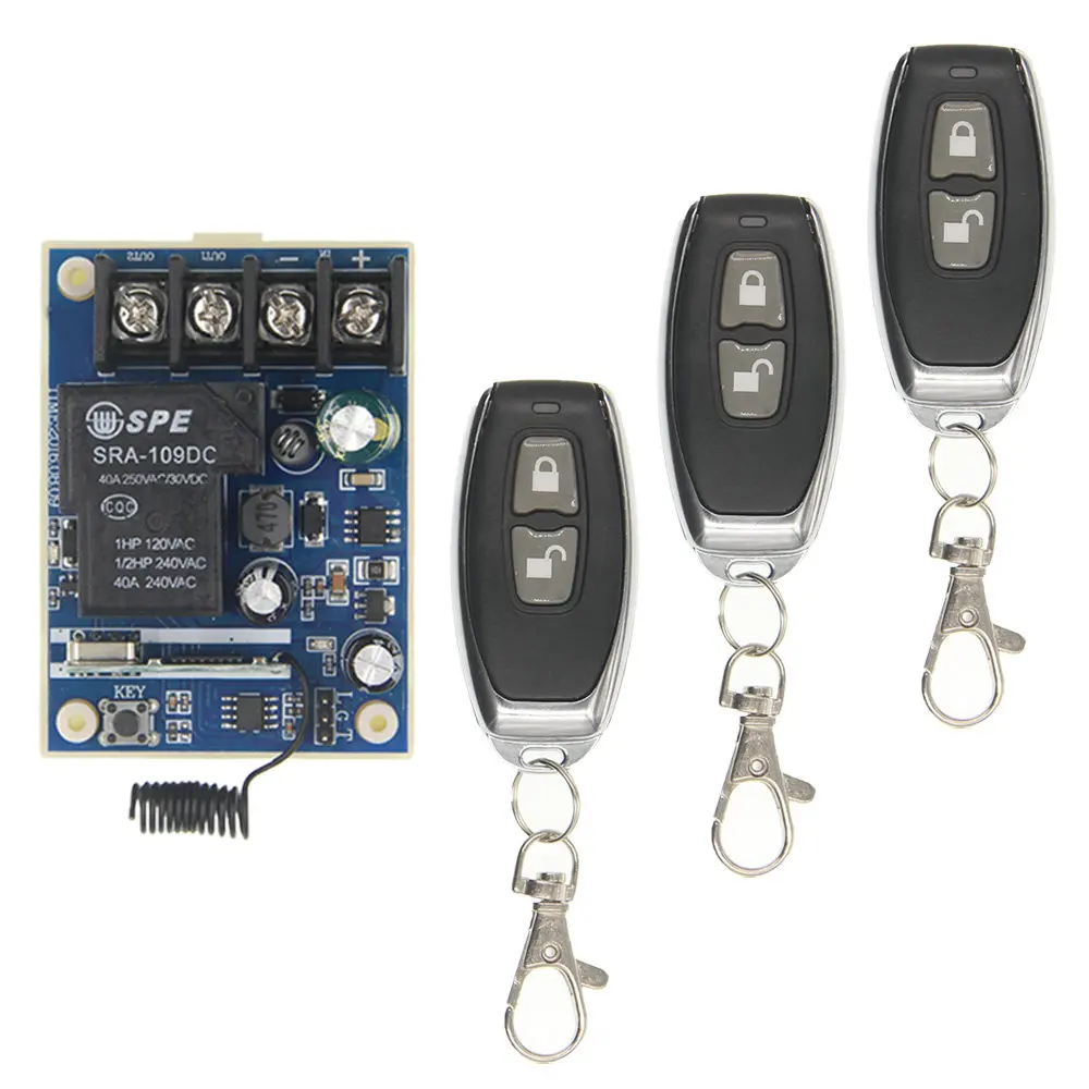 

30A 1 CH 1CH Receiver Wireless Relay RF Remote Control Switch Module DC 12V 24V 36V 48V +ON OFF Transmitter,315 / 433 MHz