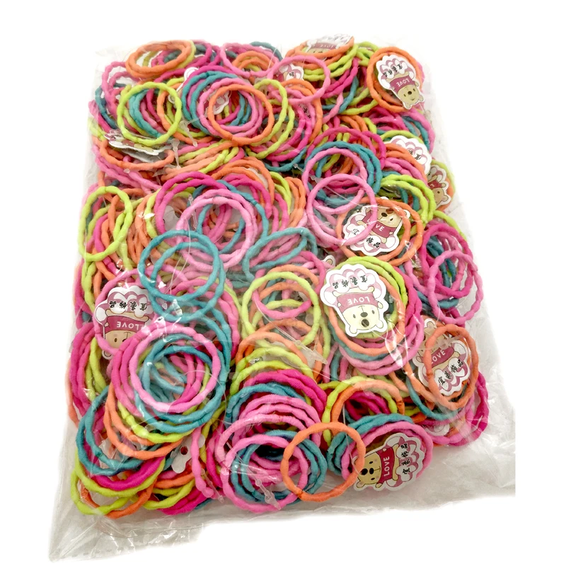 

Lot 200Pcs 3CM Candy Colour Basic Rubber Band Children Kids Elastic Hair Band Baby Girls Hair Rope Accessories