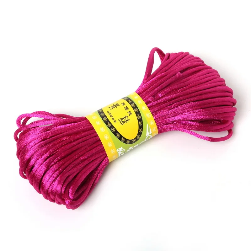 20 метров, 2 мм, китайский узел, шнур, нить для вышивки, нить для шитья, моток, ремесло, сделай сам, шитье ручной работы, инструмент, ручная строчка, нить - Цвет: Purple Red