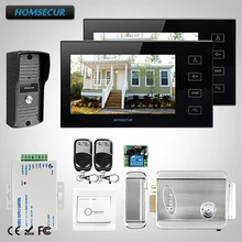 HOMSECUR " проводной Hands-free видео домофон система+ черный монитор TC031 камера+ TM704-B монитор