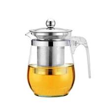 Горячая Распродажа 500 мл термостойкий стеклянный чайник, кофейник цветочный чайный набор пуэр чайник удобный офисный чайный набор 1 шт., чай кунг-фу