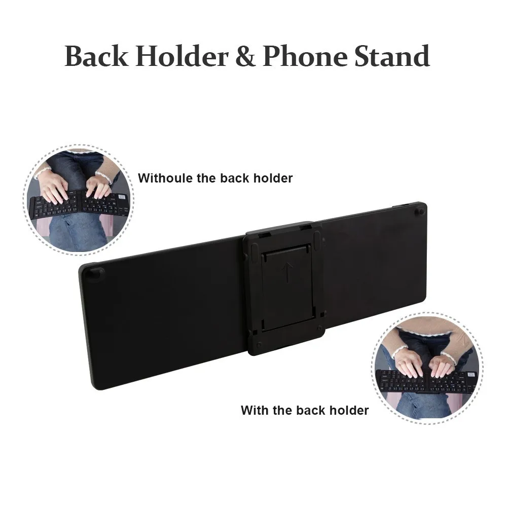  Bluetooth Wireless Keyboard Foldable Mini Keyboard Pocket Touchpads Phone Holder Gaming Keyboard For Android Tablet IOS PC 