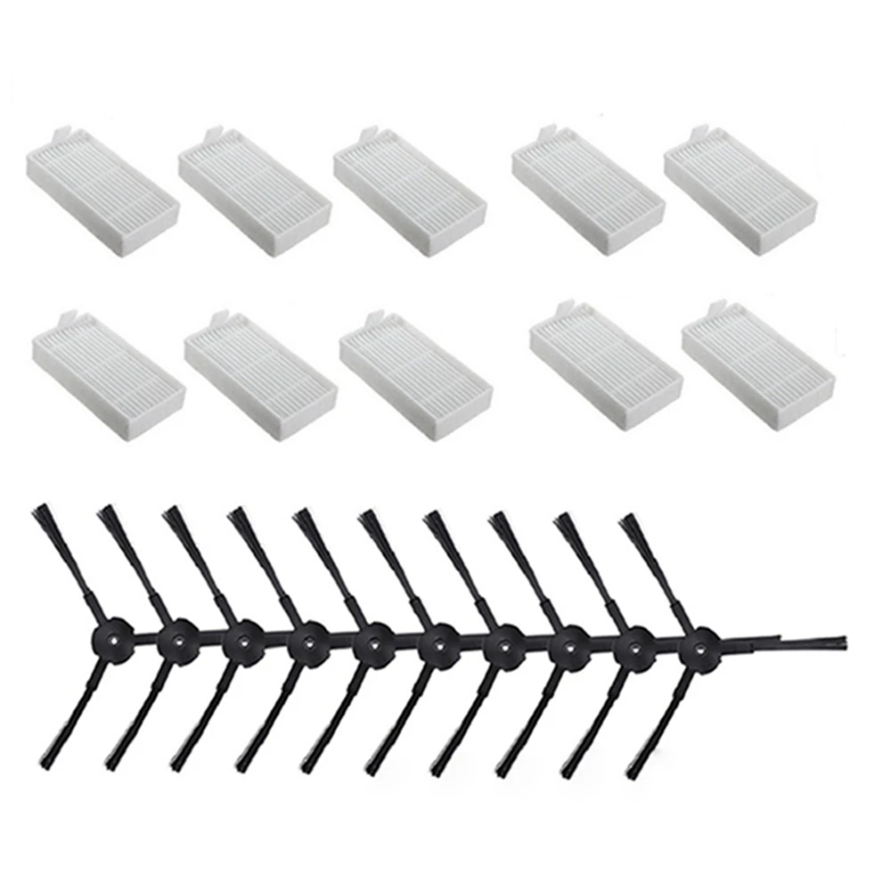 

10pcs Side Brush+10pcs HEPA Filter for ILIFE V3 V5 V5s V3s V5s pro v50 x5 Vacuum Cleaner Accessories Replacement Parts
