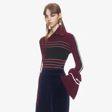 Wool Knitting Women New StripedSlim Base Sweater 2019 Pullovers Irregular Wool Women Sweaters and Pullovers