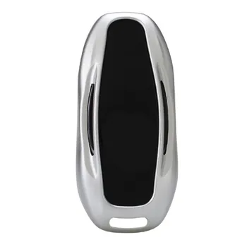 

Luxury Aluminum Metal Alloy Car Key Fob Pocket Ring Case Cover Holder For Tesla Model X