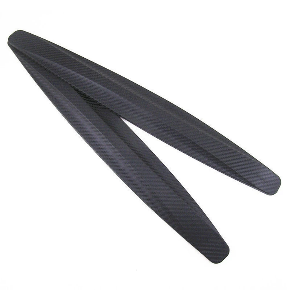 2Pcs Carbon Fiber Texture Car SUV Bumper Edge Guard Strip Anti-rub Protector