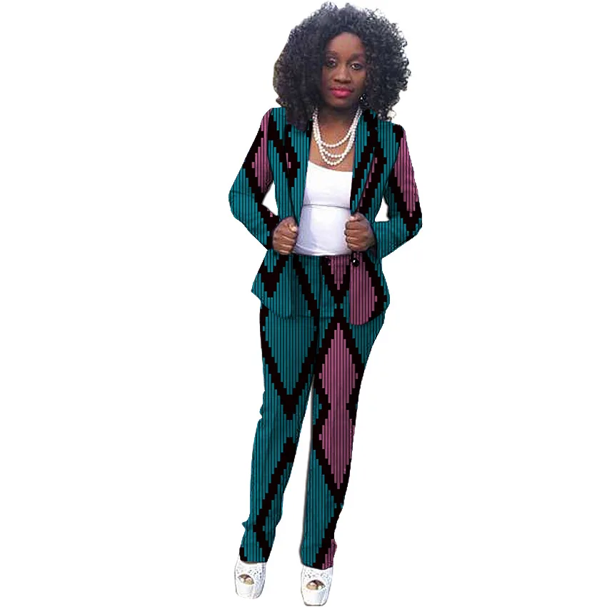 African Fashion print women pant suits elegant African suits dashiki patterns Ankara blazer with trouser for ladies African Fashion print women pant suits elegant African suits dashiki patterns Ankara blazer with trouser for ladies