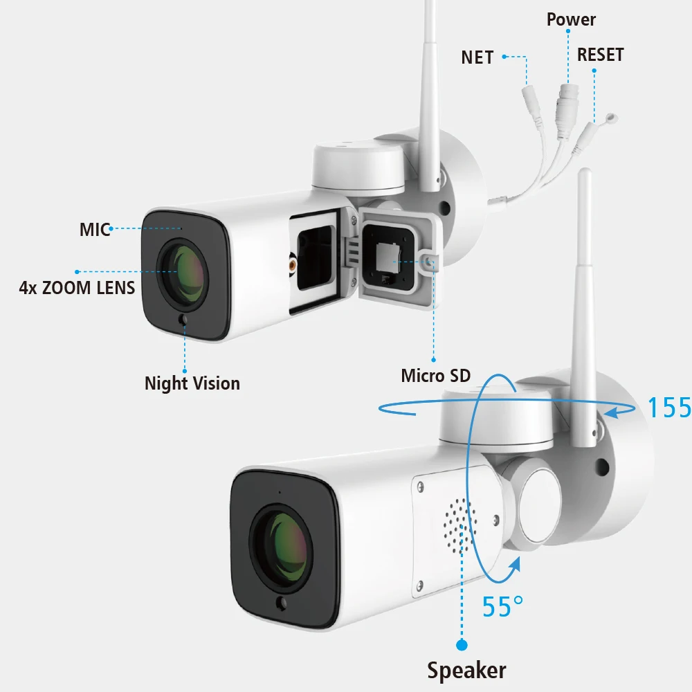 Smart Home Using WIFI PTZ camera Outdoor Waterproof IP Camera 1080P Full HD 16X Zoom Adjustment Lens Smart Home Using WIFI PTZ camera Outdoor Waterproof IP Camera 1080P Full HD 16X Zoom Adjustment Lens