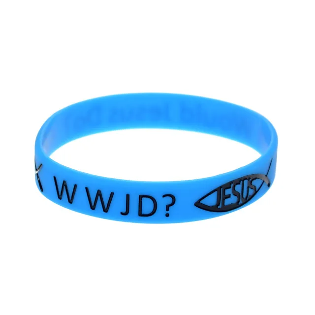 1 PCS For WWJD What Would Jesus Do Wristband Women Men Silicone Rubber  Bracelet - AliExpress