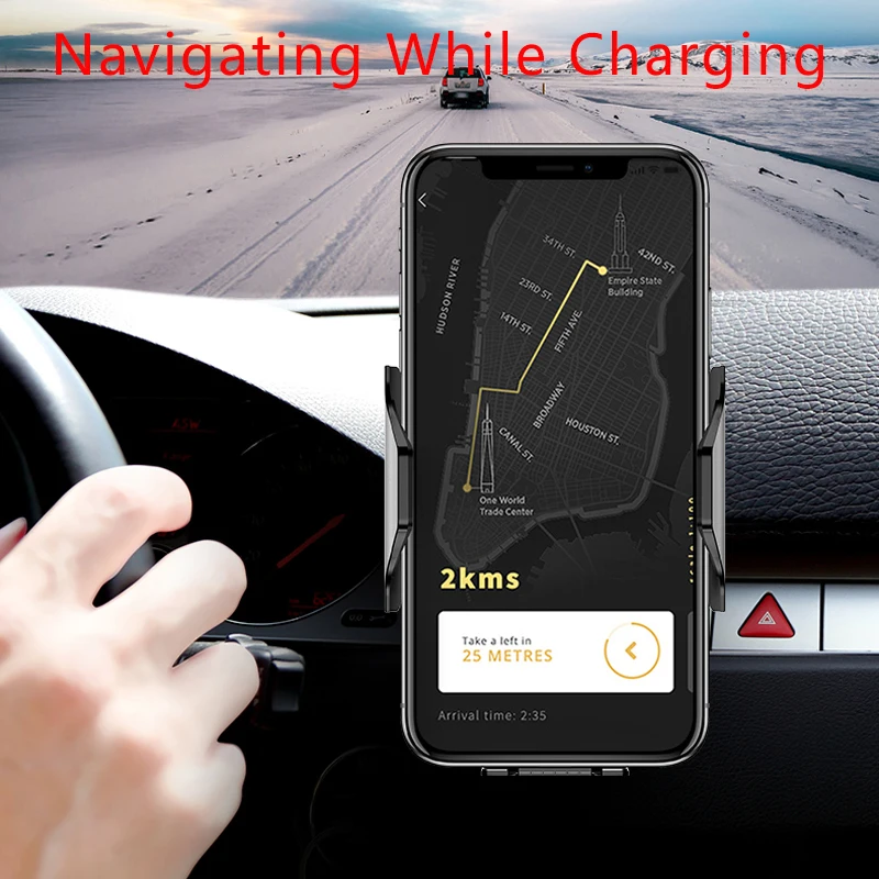 Автомобильное беспроводное зарядное устройство для iPhone Xs Max samsung автоматический зажим 10 Вт Qi Быстрая зарядка приборная панель крепление беспроводной держатель для автомобильного зарядного устройства