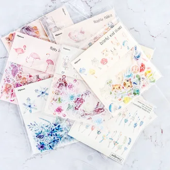 

40Pcs/Pack Creative Small watercolor ink sticker Waterproof Sticker Decoration DIY Handmade Arts Craft Sticker