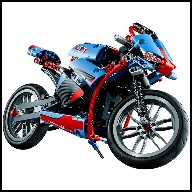 

LELE 38020 375Pcs Technic 2IN1 Street Motorcycle Building Block Compatible Legoe Construction Figure Toys Gift For Children