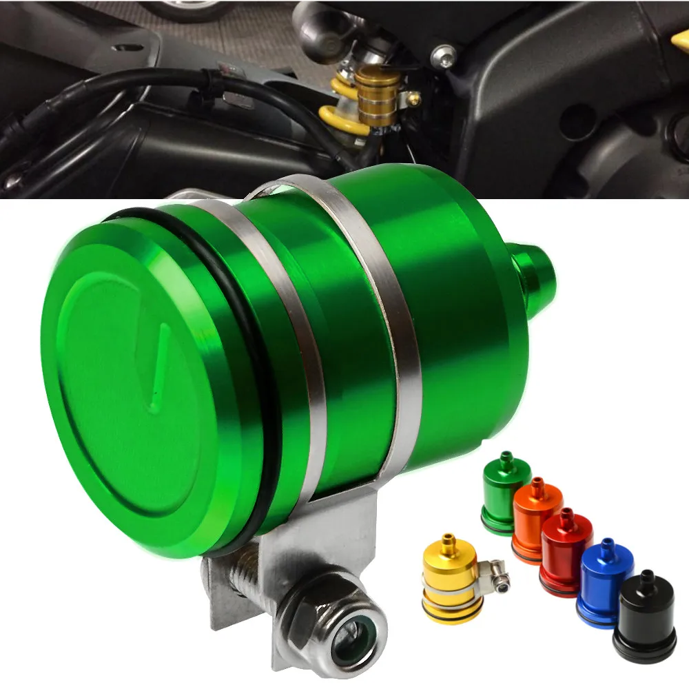 FOR KAWASAKI Z250 Z750 Z800 Z1000 Z900 Z650 Suzuki Honda Universal Aluminum Motorcycle Brake Reservoir Clutch Tank Fluid Oil Cup