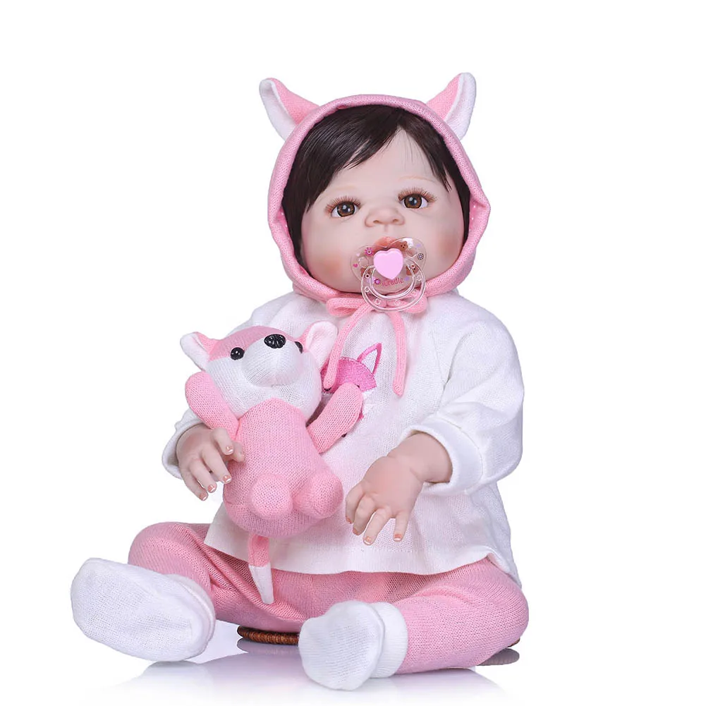 

56CM Reborn Doll Toy Full Body Silicone 3D Lifelike Jointed Newborn Doll Gift Playmate AN88