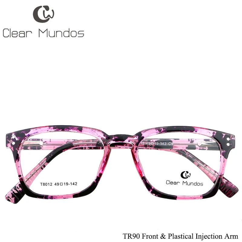 CLEAR MUNDOS TR90 Glasses Frame for Adults New Myopia Optical Frames Prescription Eyeglasses Clear lens Glasses for T8012
