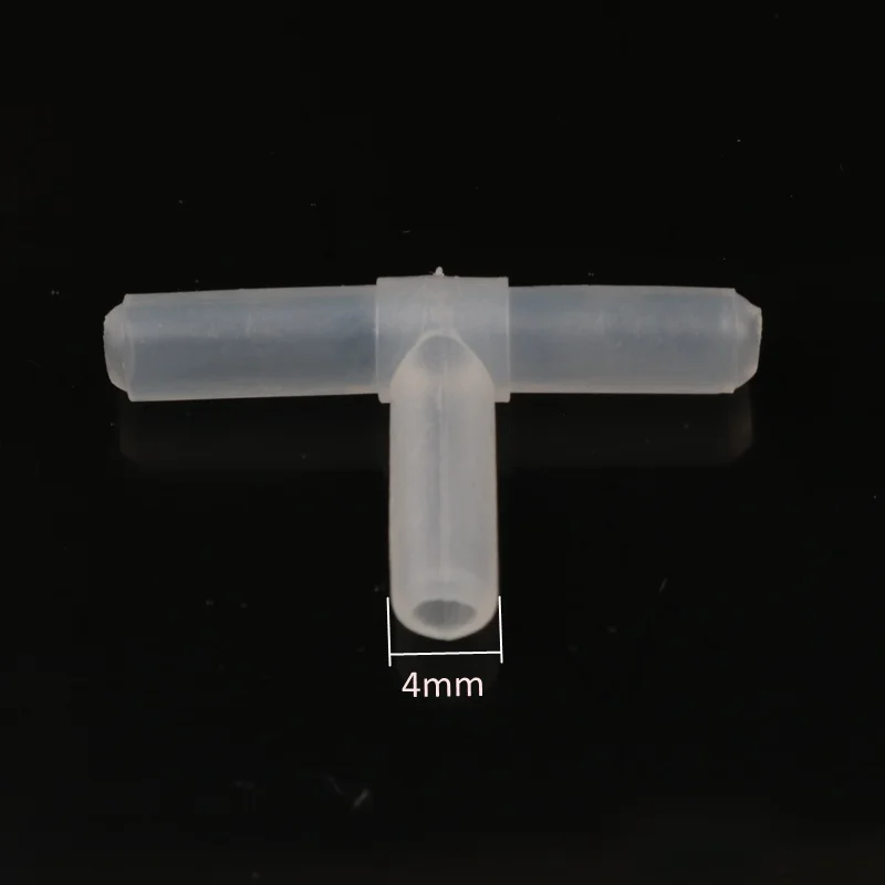20 50pcs 4mm Tee 3 Way Aquarium Air Pump Line Tubing Joints 4mm Straight Connectors  For Fish Tank Accessories 6