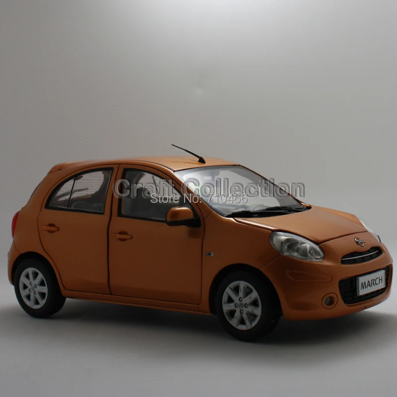 Orange 1 18 Nissan MARCH Micra Hatchback Alloy Model Brinquedos Diecast Model Mini Car Toys