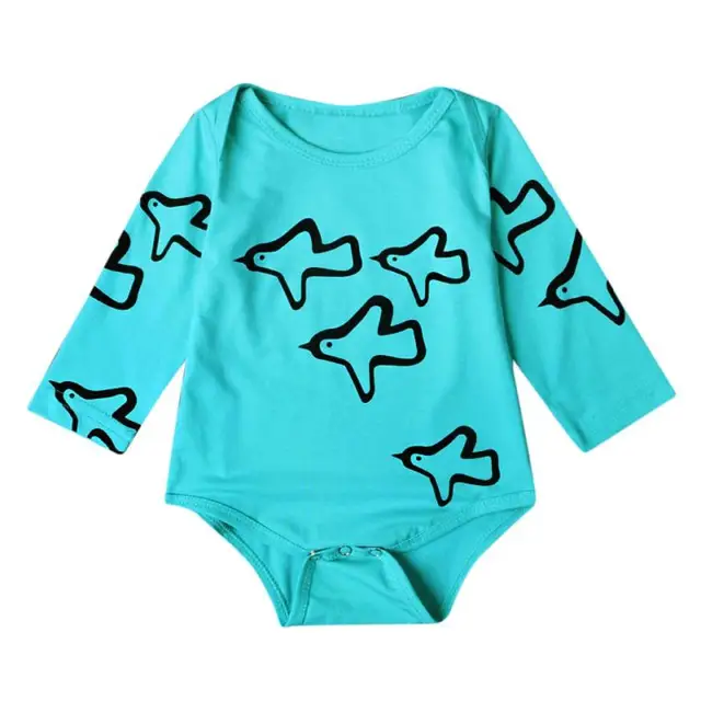 2017 imported baby clothes newborn unisex Baby Boy Girl Birds Print ...