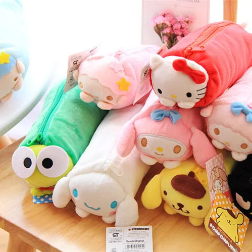 

Cartoon Hello Kitty melody plush toys Cosmetic bag Gemini Dog pudding Cinnamon Dog Cool Penguin Storage bag Pencil case toy gift