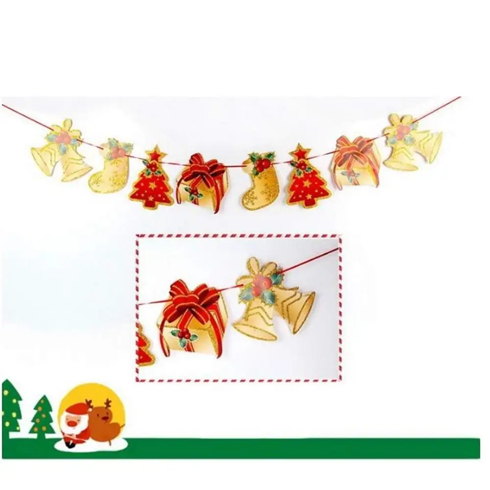 Бумажные баннеры веселые рождественские флаги Гирлянда Цветочные баннеры DIY домашний декор товары для рождественской вечеринки - Цвет: Gift bag