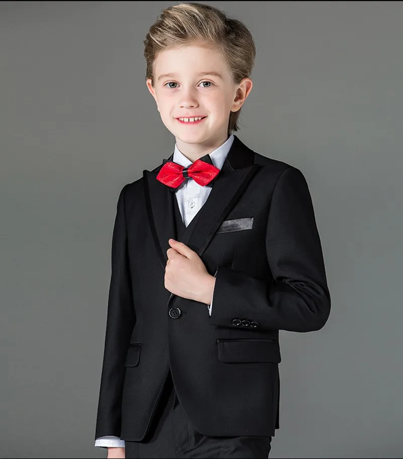 2017 New Boy Tuxedos Peak Lapel Children Suit Royal Blue/Red/Black Kid
