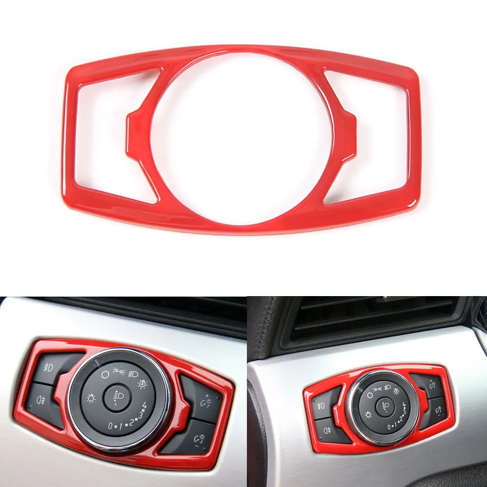 

For Ford Mustang F150 ABS Auto Headlight Switch Button Panel Frame Cover Trim Interior Styling Stickers Accessories 2015 2016