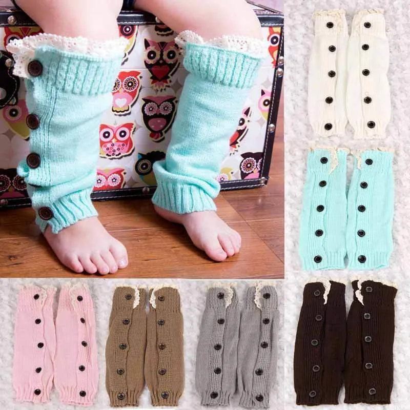 

Baby Leg Warmers Soft Winter Warm Kids Girls Baby Trendy Knitted Lace Leg Warmers Infants Toddlers Trim Boot Cuffs Knee High