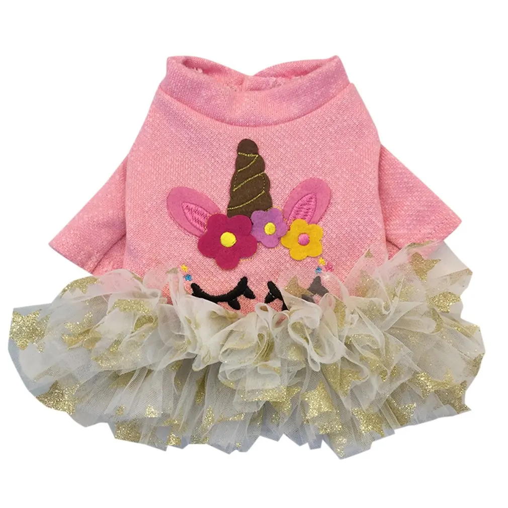

Unicorn star Pet Dog Clothing Autumn and Winter Dog Clothes Puppy Skirt Two Feet Clothes Thick Warm Comfortable